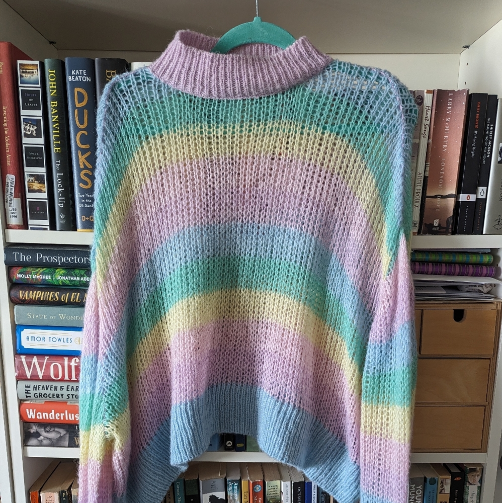 Lazy Oaf Pastel Rainbow Turtleneck Sweater